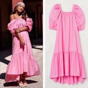 H&M pink puff sleeve dress